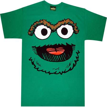 Sesame Street Oscar Smile Face Adult T-Shirt thumb