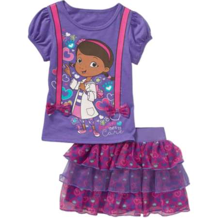 Infant Toddler Girls Doc McStuffins Outfit There To Care Skort & Shirt Outfit - Size - 24 Months thumb