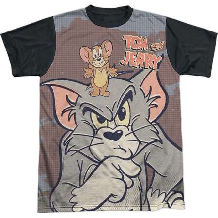 Tom And Jerry Up To No Good Mens Sublimation Shirt with Black Back thumb