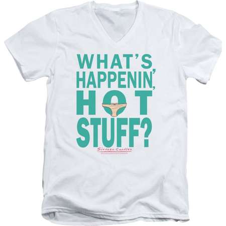 Sixteen Candles Teen Comedy Movie What's Happenin' Hot Stuff Adult V-Neck Tee thumb