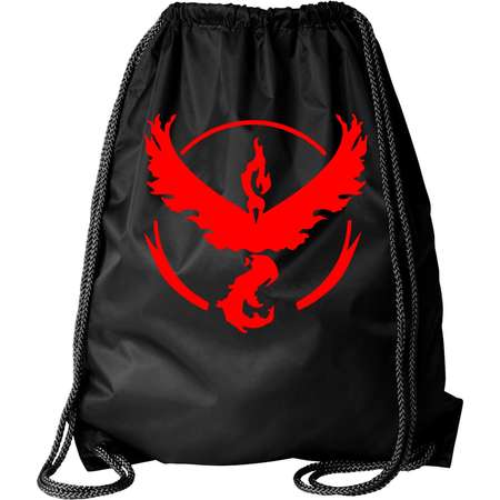 Pokemon Go Gym Team Valor Red Black Cinch Bag Drawstring Bag Backpack thumb