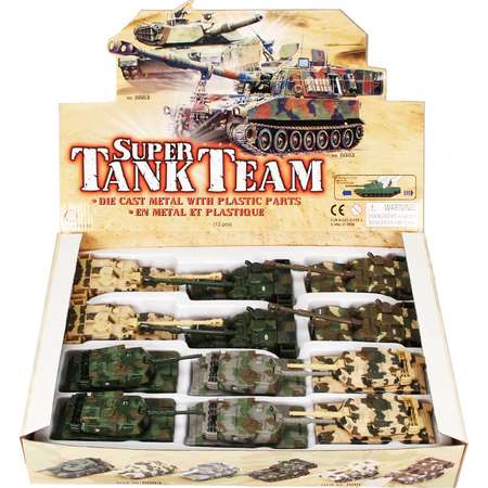 Super Tank Team Diecast Car Package - Box of 12 assorted 6.5 Inch Scale Diecast Model Cars thumb
