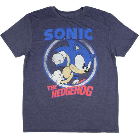 Sonic The Hedgehog Shirt Men's Navy Heather Graphic T-shirt thumb