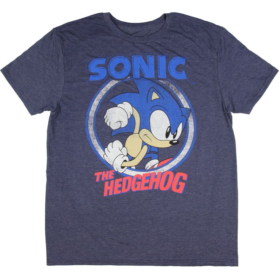 Design Original sous Licence Logoshirt Rétro Gris chiné Easyfit T-Shirt Sonic The Hedgehog Jeu Vidéo 1991