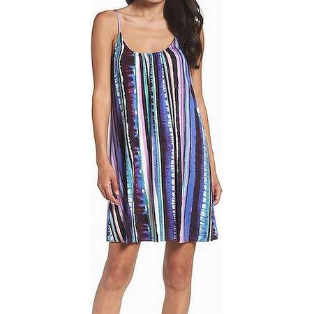 Felicity & Coco NEW Blue Women's Size Medium M Striped Shift Dress thumb