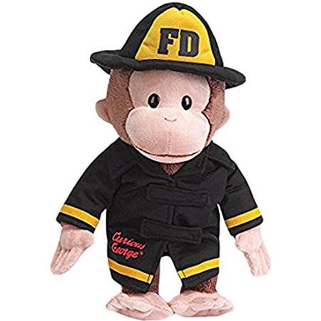 Curious George Fireman Stuffed Animal By GUND thumb