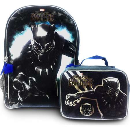 Black Panther Marvel Comics Black Panther School Canvas Backpack with Bonus Lunch Bag (2pc Set) Back to School Supplies and Accessories thumb
