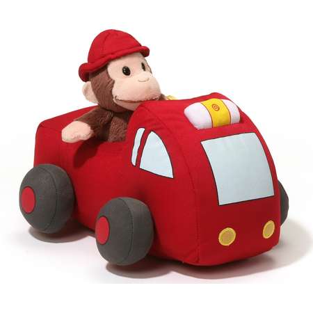 Gund Curious George Fire Truck 10"L thumb
