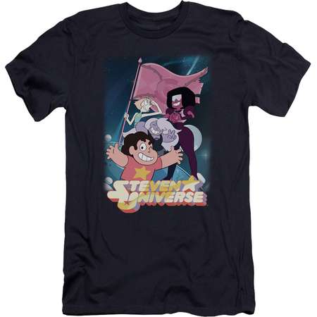 Steven Universe Men's Crystal Gem Flag Slim Fit T-shirt Navy thumb