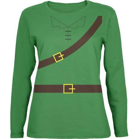 Halloween Robin Hood Costume Green Womens Long Sleeve T-Shirt thumb
