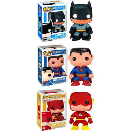 Funko DC Universe POP! Heroes Vinyl Collectors Set: Batman, Superman and Flash thumb