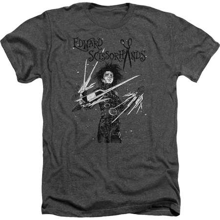 Edward Scissorhands - Snowy Night Adult Regular Fit Heather T-Shirt - Adult Regular Fit Heather T-Shirt / XL / Gray thumb