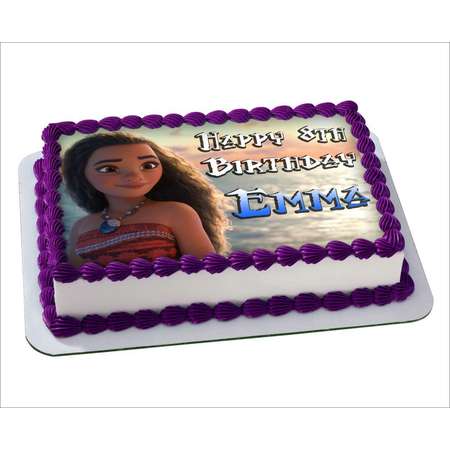 Moana Disney Edible Cake Image Personalized Toppers Icing Sugar Paper A4 Sheet Edible Frosting Photo Cake Topper 1/4 thumb