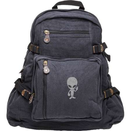 Alien Cartoon Army Sport Heavyweight Canvas Backpack Bag thumb