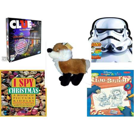 Children's Gift Bundle [5 Piece] -  Clue  - Crayola Storm Trooper Art Case  - Diamond  s Fox 13" - I Spy Christmas: A Book of Picture Riddles  - Learn to Draw Lilo & Stitch DMA Learn to Draw thumb