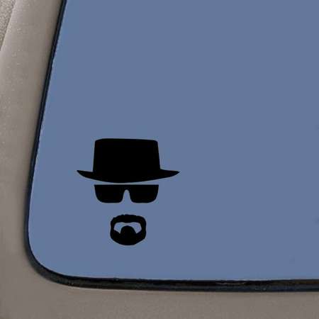 Breaking Bad Heisenberg Face Vinyl Decal | 5.5 Inches Tall | Black Vinyl Decal | Car Truck Van SUV Laptop Macbook Wall Decals thumb