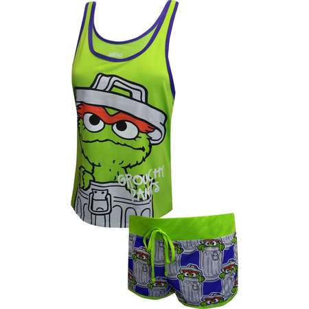 Sesame Street Oscar The Grouch Shortie Pajama Set thumb