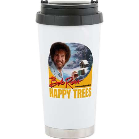 CafePress - Bob Ross Stainless Steel Travel Mug - Stainless Steel Travel Mug, Insulated 16 oz. Coffee Tumbler thumb