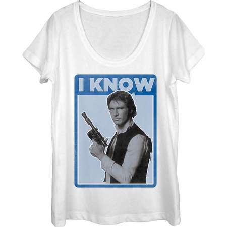 Star Wars Women's Han Solo Quote I Know Scoop Neck T-Shirt thumb