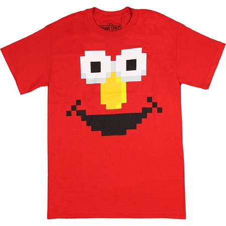 Sesame Street Elmo Big Face Adult 8-Bit Pixel T-Shirt Cotton Short Sleeve thumb