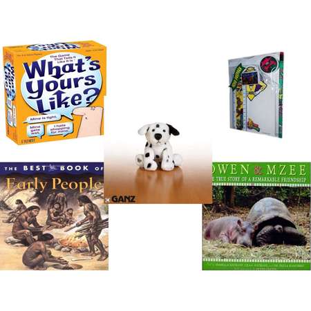 Children's Gift Bundle [5 Piece] -  What's Yours Like? - The  That Tells it Like it Is - 1994 Mighty Morphin Power Rangers Memo Pack - Webkinz Dalmatian  6" - The Best Book of Early People  - Owen & thumb