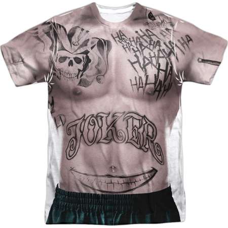 Suicide Squad DC Movie Joker Tattoos Torso Costume Adult Front Print T-Shirt thumb