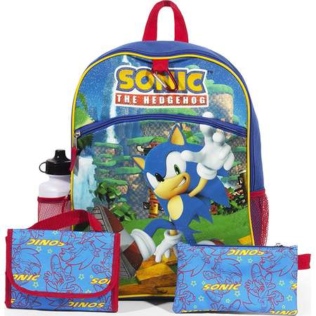 Sega Sonic Blue 16" Backpack Back to School Essentials Set, 16 Inch Sonic the Hedgehog Backpack By FAB Starpoint thumb