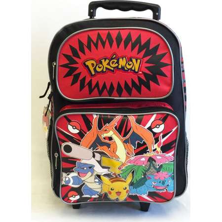 Pokemon 3D 16" Large Rolling Backpack School Books Adjustable Kids Boys Girls thumb