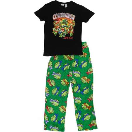 TMNT Mens Teenage Mutant Ninja Turtles 2 Piece Sleep Set Cowabunga Pajamas thumb