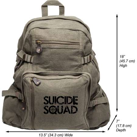 Suicide Squad Text Heavyweight Canvas Backpack Bag thumb