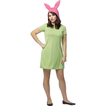Bob's Burgers: Louise Green Dress Women's Adult Halloween Costume, One Size thumb