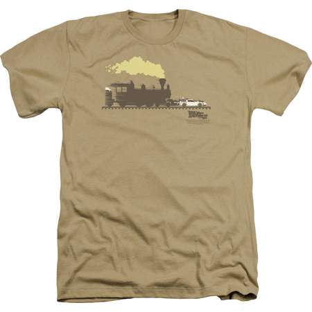 Back To The Future III Movie Pushing The Delorean Adult Heather T-Shirt Tee thumb