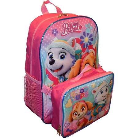 Paw Patrol Girls 15 Inch Backpack with Lunch Kit - Skye and Everest to the Rescue thumb
