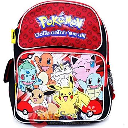 Small Backpack - Pokemon - Pikachu n Friends Red/Black 12" Bag 858268 thumb