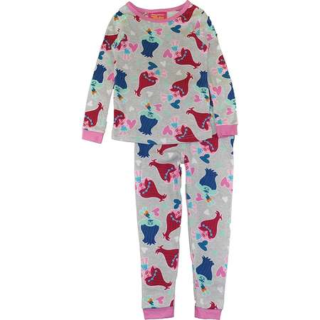 Trolls Girls Gray 2-Piece Cotton Pajama Set thumb