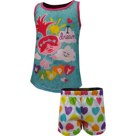 Trolls I Dream Happy Shortie Pajama For Little Girls thumb