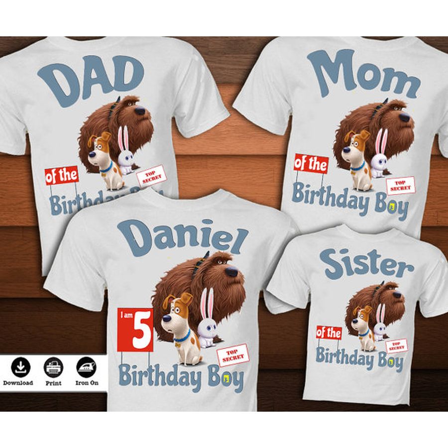 Personalize Secret Life of Pets Birthday Shirt 