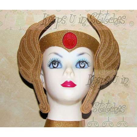 He-Man Masters of the Universe Inspired SHE-RA CROWN “Teen/Adult” -Lg- Smooth Gold Sparkle Glitter Vinyl-Cosplay-Comic Con-Princess of Power thumb
