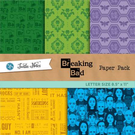 Breaking Bad Letter Sized Paper Pack : 35 Printable Digital Scrapbook Papers thumb