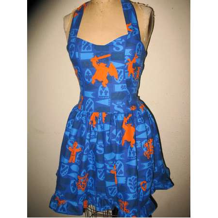 Custom Made to Order Shrek Donkey Geekery Pin Up Sweet Heart Ruffled Halter Mini Dress thumb