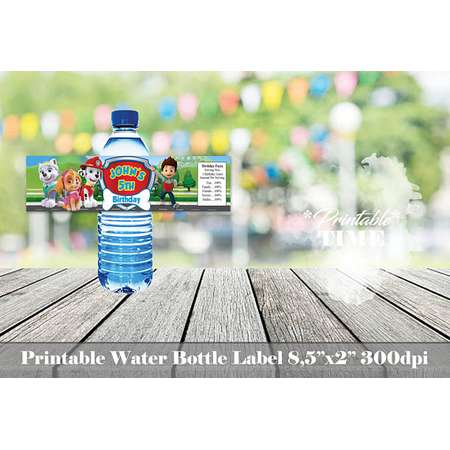 Paw Patrol water bottle label, Paw Patrol bottle label, Paw Patrol birthday, Paw Patrol label, Printable party labels, PawPatrol labels thumb