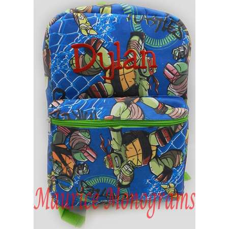 Personalized Teenage Mutant Ninja Turtles Print Canvas School Backpack FREE Monogram thumb