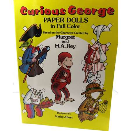 Vintage 1982 Curious George Fashion Paper Dolls Album, Margaret and H.A. Rey Curious George Paper Dolls, Vintage Curious George Collectors thumb