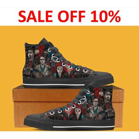 Avengers Black and White Custom Shoes, Infinity War Converse Shoe, Avengers Assemble, Marvel High Top, Captain America, Hulk Sneaker Ironman thumb
