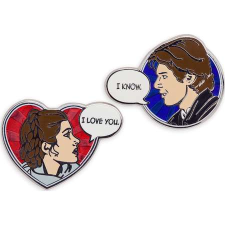 Han Solo and Princess Leia Pin Set - Star Wars thumb