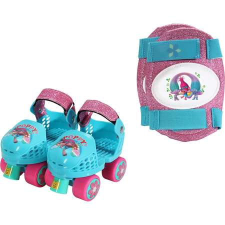 DreamWorks Trolls Poppy Youth Glitter Roller Skates & Knee Pads Set by PlayWheels thumb