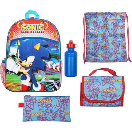 Kids Sonic the Hedgehog Backpack, Lunch Bag, Pencil Case, Water Bottle & Sling Bag Set thumb