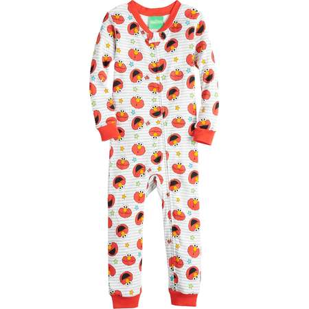 Baby Boy Sesame Street Elmo Printed One-Piece Footless Pajamas thumb