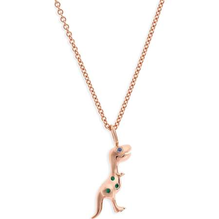 x Jurassic Park 25th Anniversary Baby T-Rex Sapphire & Emerald Pendant Necklace thumb