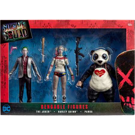 DC Comics - Suicide Squad Bendable Figures Set - The Joker- Harley Quinn- Panda thumb